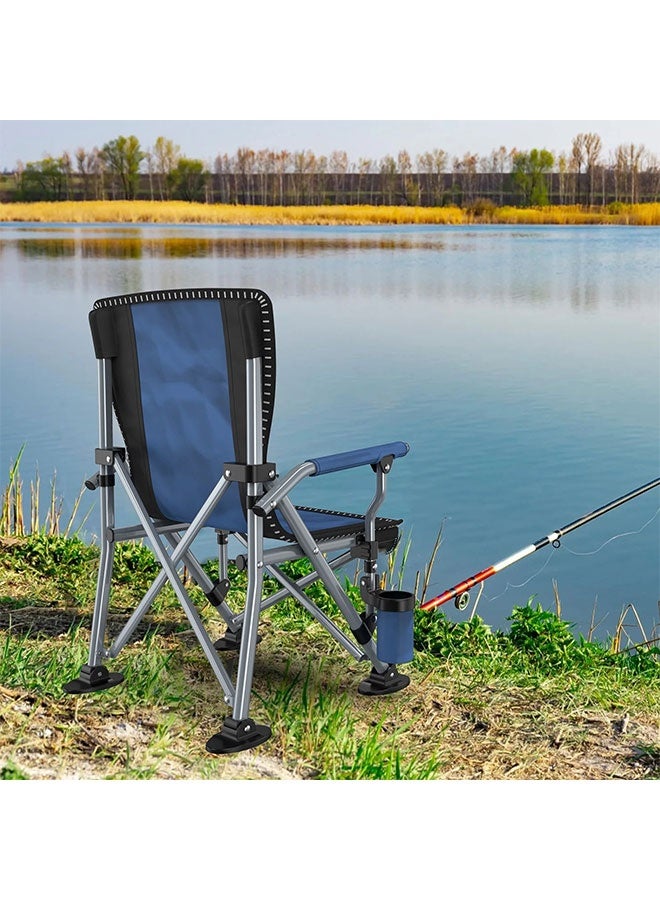 Aurlar Heavy Duty Folding Camping Chair Portable Outdoor Chair with Cup Holder and Storage Pocket, Collapsible Beach and Lawn Chair Supports Up to 150kg for Camping Fishing Hiking and Travel - Image 3